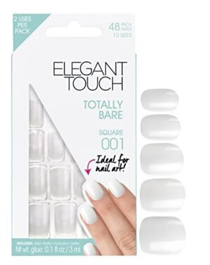 Elegant Touch unghie finte - completamente nudo - 001 (quadrati)