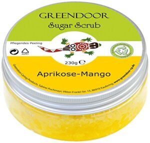 Greendoor zucchero Scrub Albicocca mango, esfoliazione delicata 230g senza microplastiche produttore di cosmetici naturali