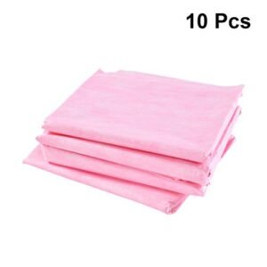 Healifty 10pcs Monouso Massaggio Letto Piatto Coprimaterasso Forniture Tatuaggio Rosa
