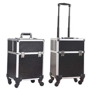 Valigia cosmetica professionale trolley grande cassetta degli attrezzi multi-strato speciale per makeup artist,Black