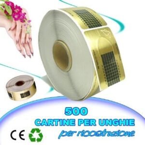 500 CARTINE PER UNGHIE PER RICOSTRUZIONE ALLUNGAMENTO NAIL ART ROTOLO