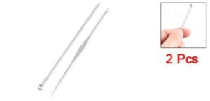 Accessorio da 12cm per controllo imperfezioni,acne,punti neri,ago estrattore da trucco,2 pezzi