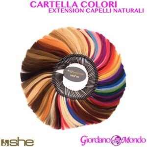 CARTELLA COLORI EXTENSION CAPELLI VERI CHERATINA PROFESSIONALE PER PARRUCCHIERE SHE