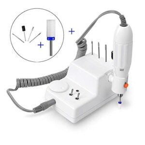 JSDA Fresa per Unghie + Punta in Ceramica per Manicure e Pedicure, Potente, Bassa Vibrazione, Ideale per Rimuovere lo Smalto e il Gel, Spingere la Pelle Morta e Limare Unghie - Max 25000 Giri/Min