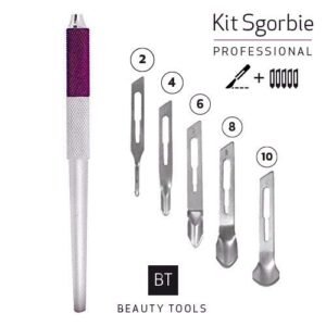 KIT PROFESSIONALE MANICO SGORBIE + LAME 2 PEZZI X 2,4,6,8,10