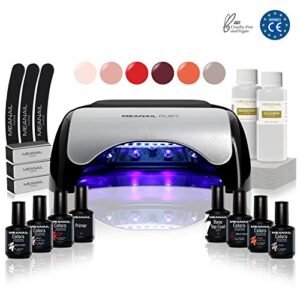 Kit Semipermanente Unghie Professionale - 6 Smalti Semipermanenti Fornetto Led Primer Base Top Coat