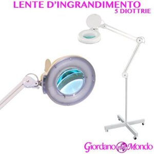 LAMPADA CON LENTE INGRANDIMENTO A 5 DIOTTRIE CON STATIVO PROFESSIONALE PER ESTETISTA
