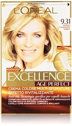 L'Oréal Paris Excellence Age Perfect Crema Colore Effetto Rivitalizzante, 9.31 Biondo Chiarissimo Sabbia
