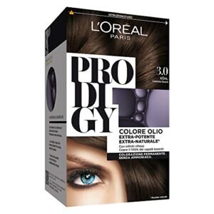 L'Oréal Paris Prodigy Colorazione Permanente senza Ammoniaca, Risultato Colore Naturale, 3.0 Kohl Castano Scuro