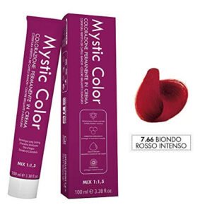 Mystic Color - Biondo Rosso Intenso 7.66 - Colorazione Professionale Permanente in Crema con Olio di Argan e Calendula - Tinta per Capelli Long Lasting - 100ml