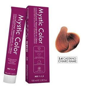 Mystic Color - Castano Chiaro Rame 5.4 - Colorazione Professionale Permanente in Crema con Olio di Argan e Calendula - Tinta per Capelli Long Lasting - 100ml