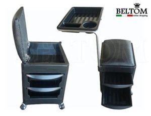 SGABELLO CARRELLO ESTETISTA PEDICURE MANICURE PER ESTETICA UNGHIE LETTINO DA MASSAGGIO PER MASSAGGI TATTOO TATUAGGI