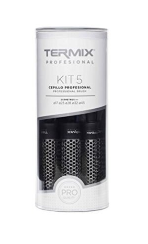 Termix P-PK-5TERMIX Spazzola termica per capelli, in alluminio ,con setole in nylon, Confezione da 5