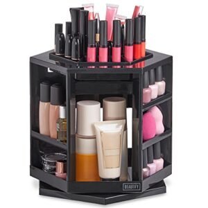 Beautify Organizer girevole a 360° per cosmetici/make-up - Nero