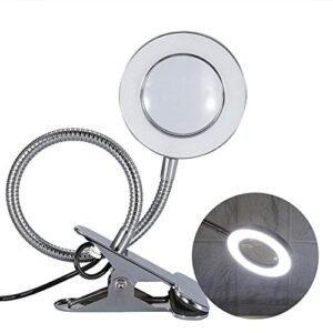Lente d'ingrandimento con LED Light Desk Makeup Professional Tattoo 2.5X volte Ingrandisci Luminosity Rotating Portable Lamp con USB