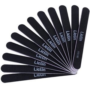 Lictin 12 × Lime per Unghie Professionali Lavaggio Bilaterale Lavabile (100/180Grit)