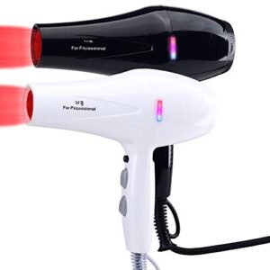 PUDDINGY® Asciugacapelli Professionale del Salone, Asciugacapelli Ionico Negativo Potente, Asciugacapelli Infrarosso a Basso Rumore del Motore a Corrente Alternata con il Concentratore,White