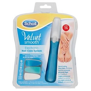 Scholl Velvet Smooth Kit Elettronico per la Cura delle Unghie, Manicure e Pedicure, Blu