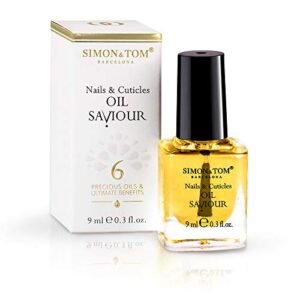 Simon & Tom - Olio riparatore ad azione rinforzante per unghie e cuticole - 9 ml - 100% Naturale. Miscela di 6 oli botanici.