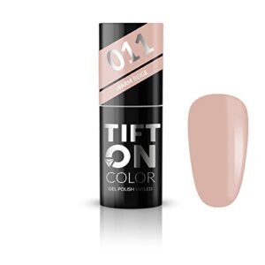TIFTON, 011 - Smalto per unghie semipermanente, UV/LED, con base e top coat; colore: beige caldo.
