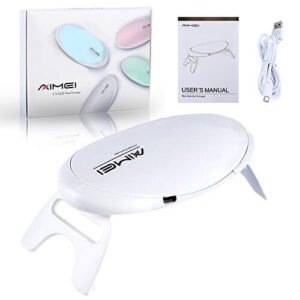 AIMEI 6W UV Lampade LED per Gel Unghie,2 Timer Preimpostati (45s, 60s),Bianco