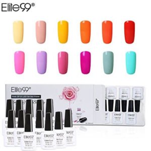 Elite99 Smalto Semipermanente per Unghie in Gel UV LED 12pcs Kit Ricostruzione per Unghie Colore di Amaretto Smalti Semipermanenti Soakoff - Gift set 015