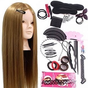 Neverland Testa Studio Manichini 24" 50% Capelli Veri Parrucchiere Cosmetologia Formazione Manichino Pratica Modello Con Morsetto & DIY Hair Styling Tools