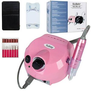 Fresa per Ricostruzione Unghie Professionale Bassa Vibrazione Elettrica Manicure Pedicure 30.000 Giri/Min Elettrico Trapano Chiodo Lima Rosa
