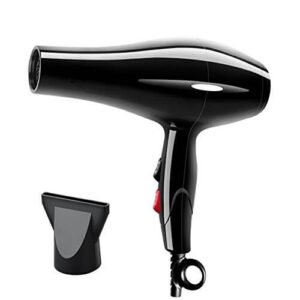 SADFGH 1500W Leggero Basso Rumore ioni Negativi Capelli phon con ugello concentratore 2 velocità e 3 impostazioni di Calore Pulsante di Scatto Freddo AC Motor,Black