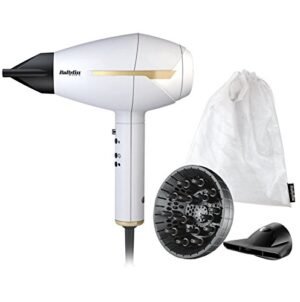 Babyliss 6735E Asciugacapelli AC Professionale MADE IN ITALY Compatto Special Edition White&Gold