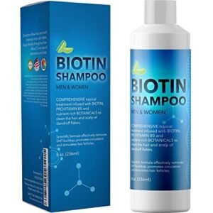Biotin Shampoo for Hair Growth B-Complex Formula for Hair Loss Removes DHT for Thicker Fuller Hair Anti Dandruff Formula with Zinc Tea Tree Oil Extract Jojoba Oil Argan Oil For Women and Men 8 oz