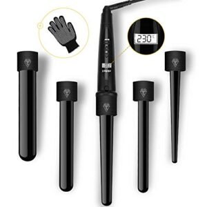 Ferro Arricciacapelli 5 in 1 Ondulatore Modellatore Multifunzione Schermo LCD 80°C - 230°C Temperatura Regolabile Ceramica con Ferri di Diverso Diametro di ELEHOT