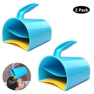 H.Yue Baby Shampoo Rinse Cup,Baby Bath Rinser Pail to Wash Hair And Wash out Shampoo by Protecting Infant Eyes - Kids Bathing Without Tears (2pcs)