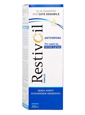 RestivOil Olio Shampoo per Cute Sensibile, Antiforfora per Capelli da Normali a Grassi, senza Agenti Schiumogeni e Aggressivi, 250 ml