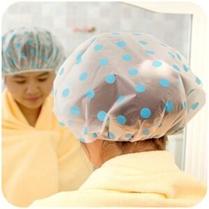 Shower Caps - 1pcs Transparent Waterproof Shower Cap Dust Cosmetic Care Elastic Band Hat Bath E - Small Terry Disposable Hair Long Reusable Prime Plastic Shampoo Travel Keep Extra Size Ears