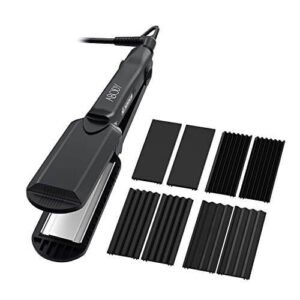 Abody 4 in 1 Piastra per Capelli Ceramica, Piastre Frisè con Teconologia Ionica, Temperatura Regolabile, 4 Piastra Sostituibili, Guanto Protettivo per Capelli Lisci e Onde