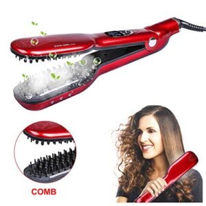 iGutech Spazzola Lisciante per Capelli, Piastra Per Capelli Professionale a Vapore Steam Pod con display LCD, funzione anti-scottatura, temperatura regolabile, doppia tensione