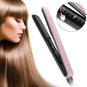 Mini Piastra Capelli, SUMLIFE Piastra Onde Capelli Bellissima Mossi con Temperatura Regolabile 230 Gradi Piastra per Capelli Professionale Ricci e Lisci, Rosa