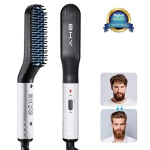 Pettine Lisciante per Capelli, BHY Pettine Barba Ceramica Piastra Barba Uomo Spazzola Lisciante per Capelli Arricciatura Anti-bruciore da Barba
