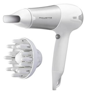 Rowenta CV5090F0 Powerline+ Asciugacapelli con Diffusore e Generatore di Ioni, Asciugatura Veloce, 2300 W, Argento/Bianco