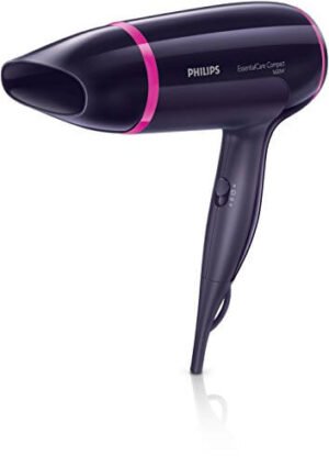 Philips BHD002/00 Essential Care Travel Asciugacapelli Silenzioso, 1600 W