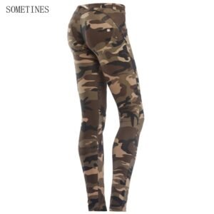 Pantaloni fitness fianchi slim Militare