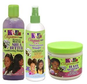 Africa's Best Kids Organic Set di 3 | Ultimate Moisture burro di karitè Shampoo condizionante 355 ml | 2 in 1 condizionante Detangler 355 ml | Protein arricchito capelli nutrizionali balsamo 426 g