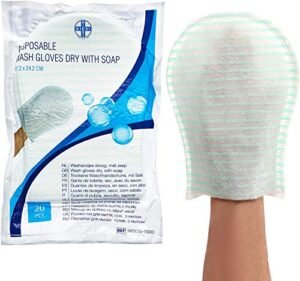 AIESI® Manopole Saponate monouso di alta qualità impermeabili con soffice spugna (Confezione da 20 pezzi) # Delicatamente Profumate # Senza Risciacquo