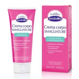 Amido Mio Crema Corpo Smagliature Olio di Riso e Acido Jaluronico - Durante e Dopo La Gravidanza - 200 ml