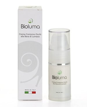 Bioluma Bava di Lumaca Crema Contorno Occhi 15ml Acido Ialuronico Olio di Argan Aloe Vera Ottimo Idratante Nutriente Rinfrescante Antiage Occhiaie Coadiuvante Trattamento Rughe Made in Italy