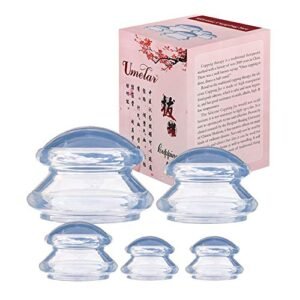 Coppettazione Silicone Coppetta Anticellulite 5 Pezzi Silicone Tazze da Massaggio Cellulite Coppettazione Terapia Corpo/Viso Anticellulite Casa Terme Assistenza Sanitaria