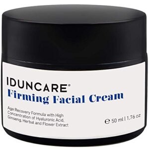 Iduncare Crema Rassodante Viso - Crema Antirughe con Acido Ialuronico & Vitamina C - Migliore Crema Idratante per Pelle Secca, Antirughe & Antimacchie - 50 ml