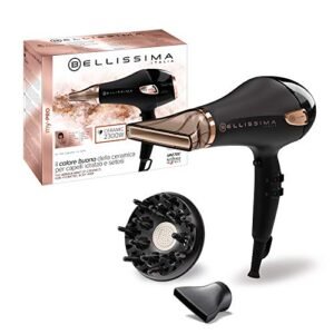 Imetec Bellissima My Pro Ceramic P5 3800 Asciugacapelli Professionale per Capelli Morbidi e Luminosi, Tecnologia Ceramica, 2300 W, Convogliatore Ultrastretto, Diffusore, Tecnologia Ioni