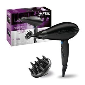 Imetec Salon Expert P11 2100 Asciugacapelli Professionale, 2100 W, Velocità Flusso d'Aria in Uscita a 142 km/h, Rivestimento in Ceramica e Tormalina, 8 Combinazioni Aria/Temperatura